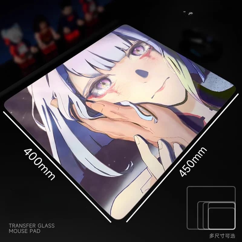 Tappetino per Mouse in vetro E-sports Smooth FPS E-sports Gaming Anime Mouse Pad modello personalizzato Office Home Mouse Pad accessori per giocatori regalo