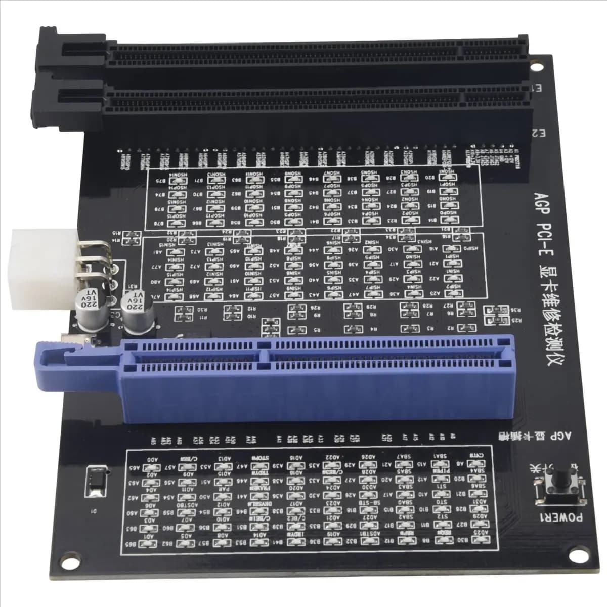 Perfect-AGP PCI-E X16 Tester presa a doppio scopo Display Immagine Scheda video Checker Tester Strumento diagnostico scheda grafica
