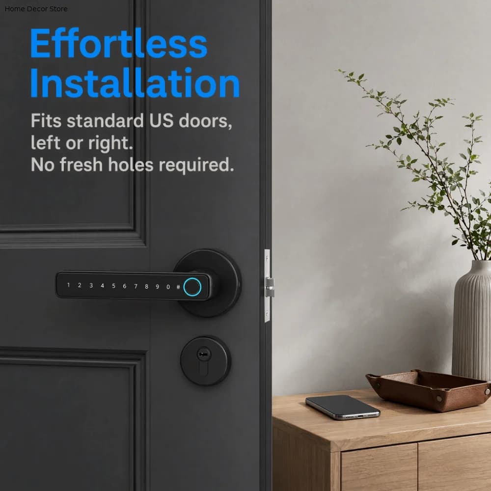 Remote Lock Smart Fingerprint Door Lock Bluetooth Smart Electronic Digital Door Handles WiFi Gateway Password