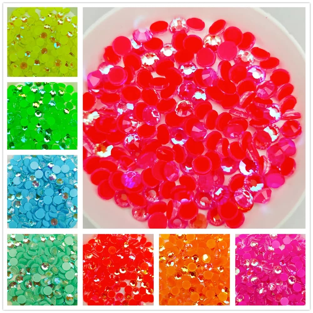 s3-s30 Cristallo fluorescente AB Non Hot Fix Strass FlatBack Strass Tessuto Indumento Decorazioni per nail art