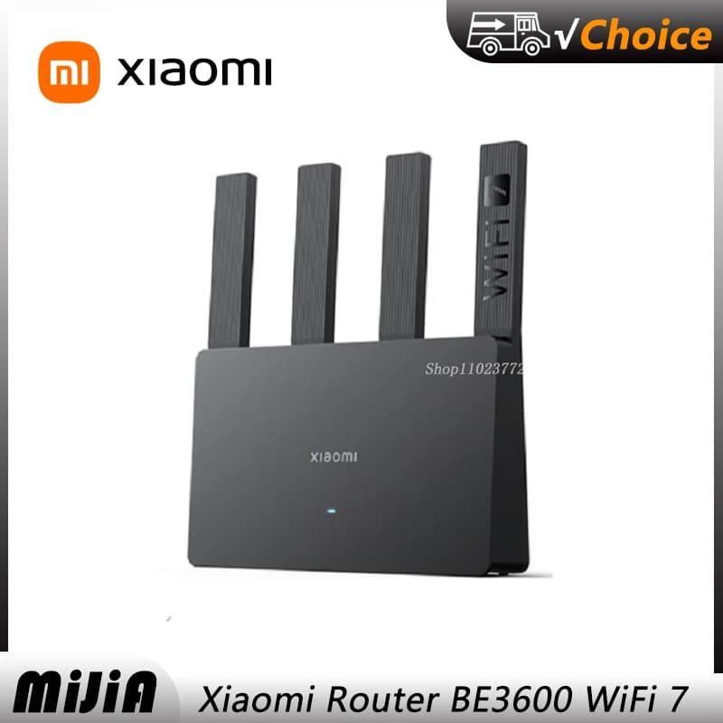 Router Xiaomi WiFi 7 BE3600 3570Mbps MLO Dual-Band con Aggregazione, Doppia Porta WAN/LAN, Accelerazione Gaming, Mesh Network, Ripetitore e Extender