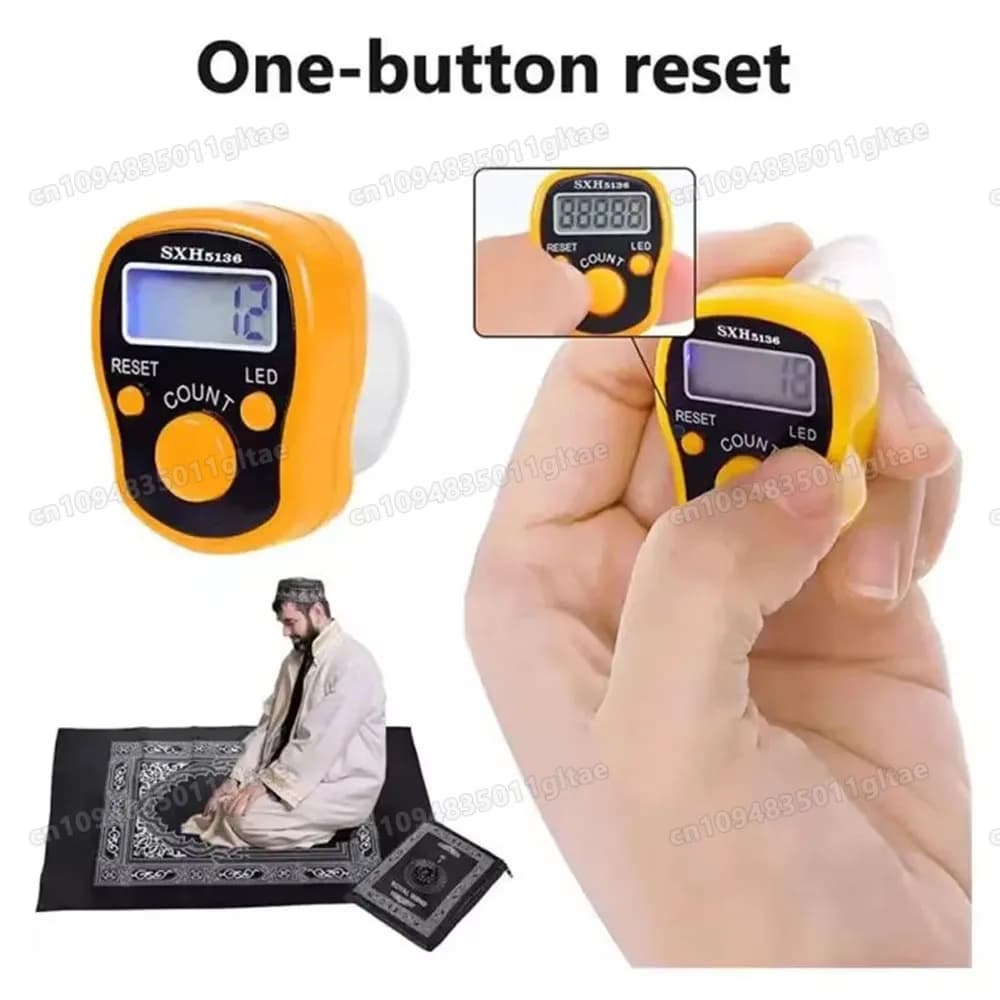 NUOVO Contatore Elettronico Digitale da Polso per Uomo con Display LED per Canti Buddisti e Cucito