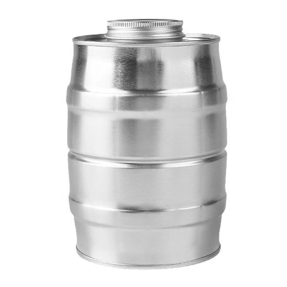 Wine Barrel Shaped Tinplate Coffee Canister Airtight Seal Storage Container Vintage Tin Box Coffee Bean Keeper Kitchen Food