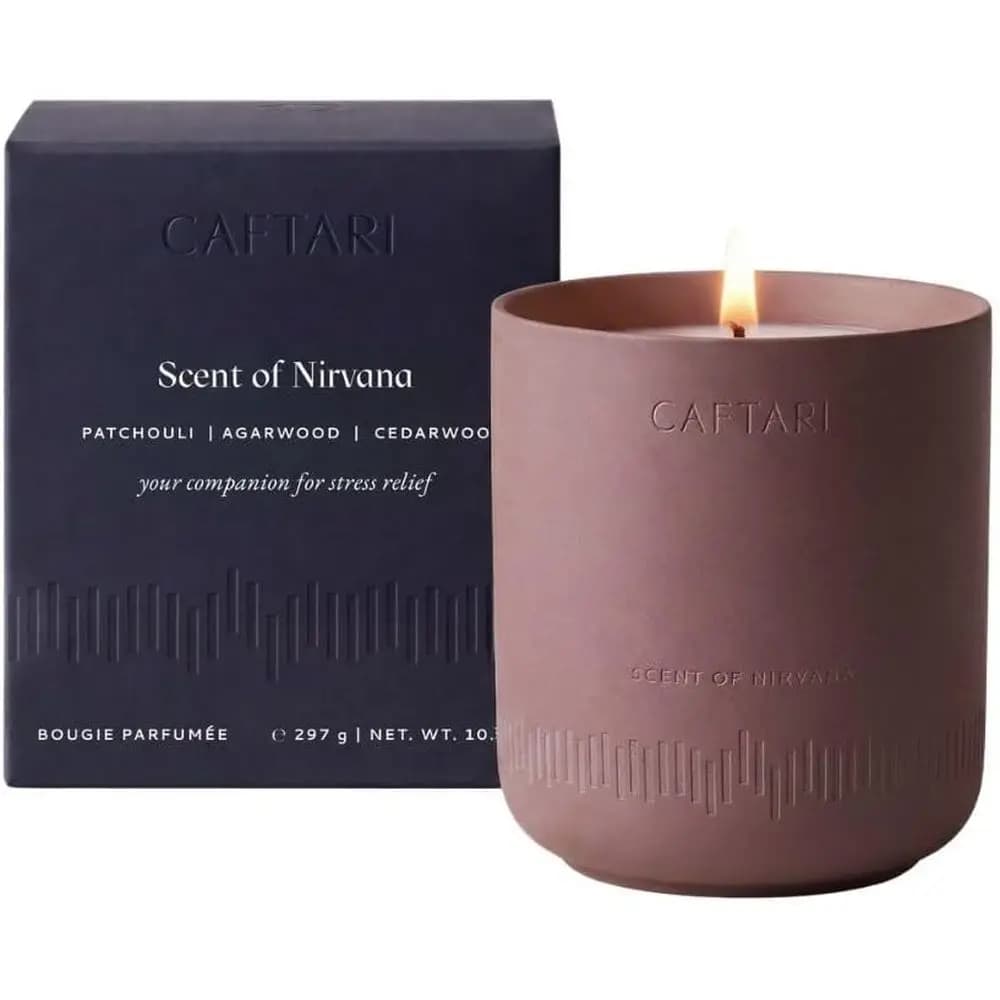 Candela di Soia Profumata di Lusso con Oud, Legno di Cedro e Patchouli - Durata 60 Ore, Aromaterapia, 10.5 oz