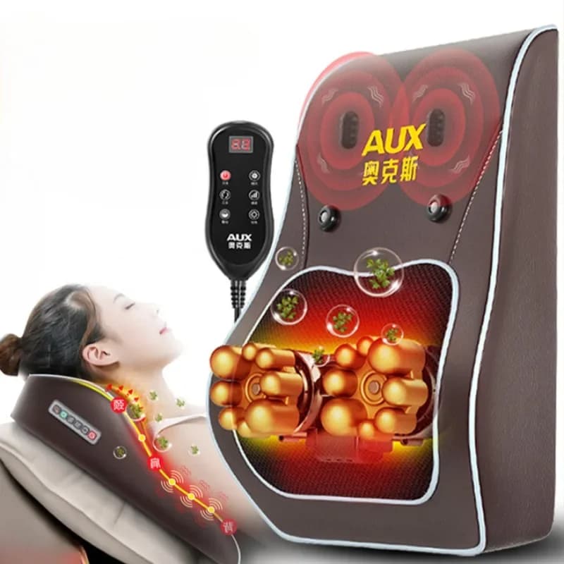 Electric Shiatsu Head Neck Cervical Ttraction Body Massager Car Back Massage Pillow with Heating Vibrating Massage Device