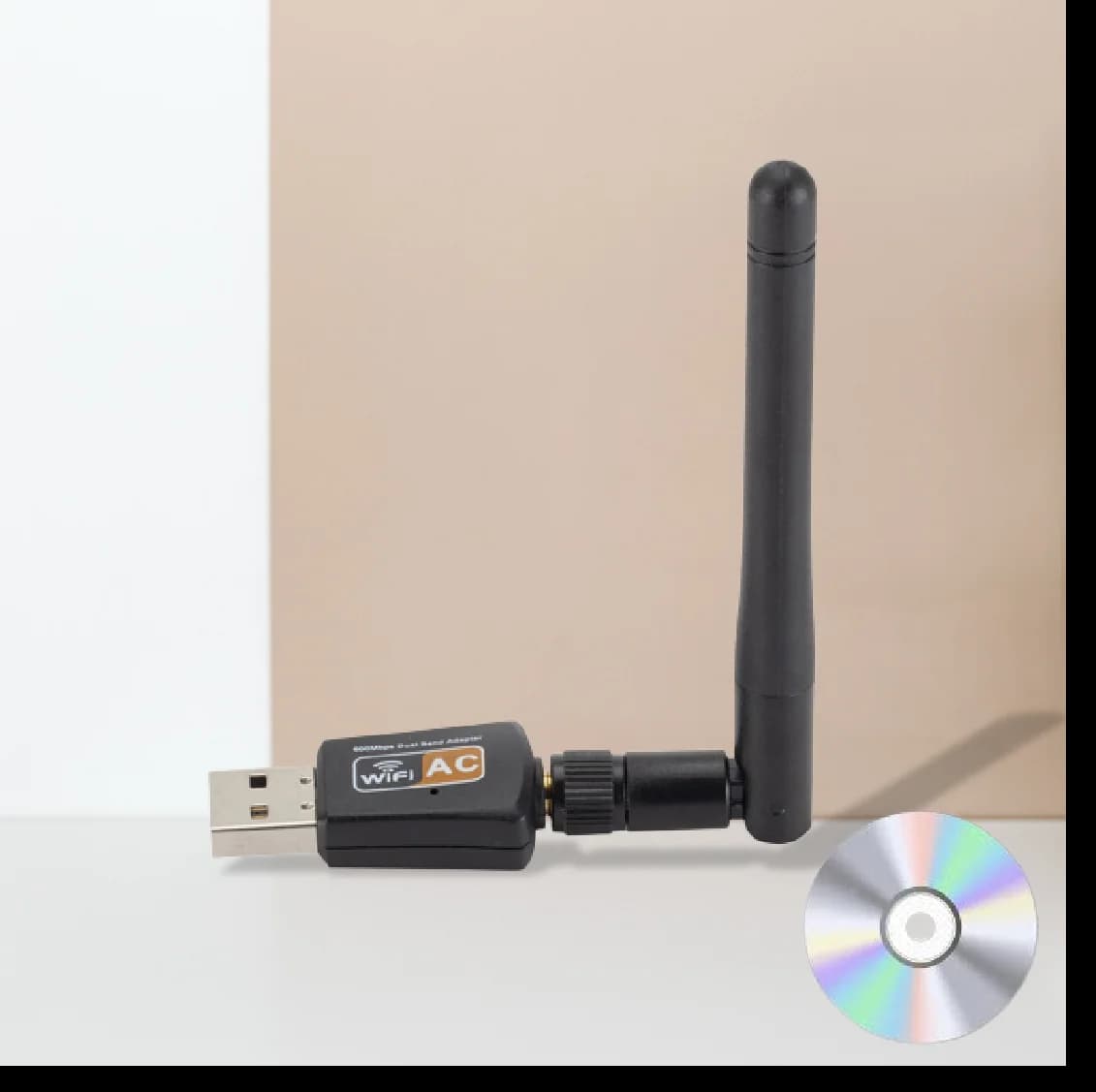 Scheda di rete wireless adattatore Wifi USB dual band 600Mbps 2.4GHz + 5GHz con adattatore extender 2dBi Dongle Wifi per Windows 7/8/10
