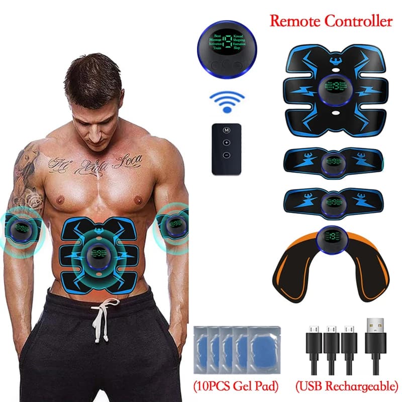 Smart Abdominal Fitness Muscle Stimulator EMS Remote Control Adhesive Abdominal Training for Weight Loss Slimming Massager For Body