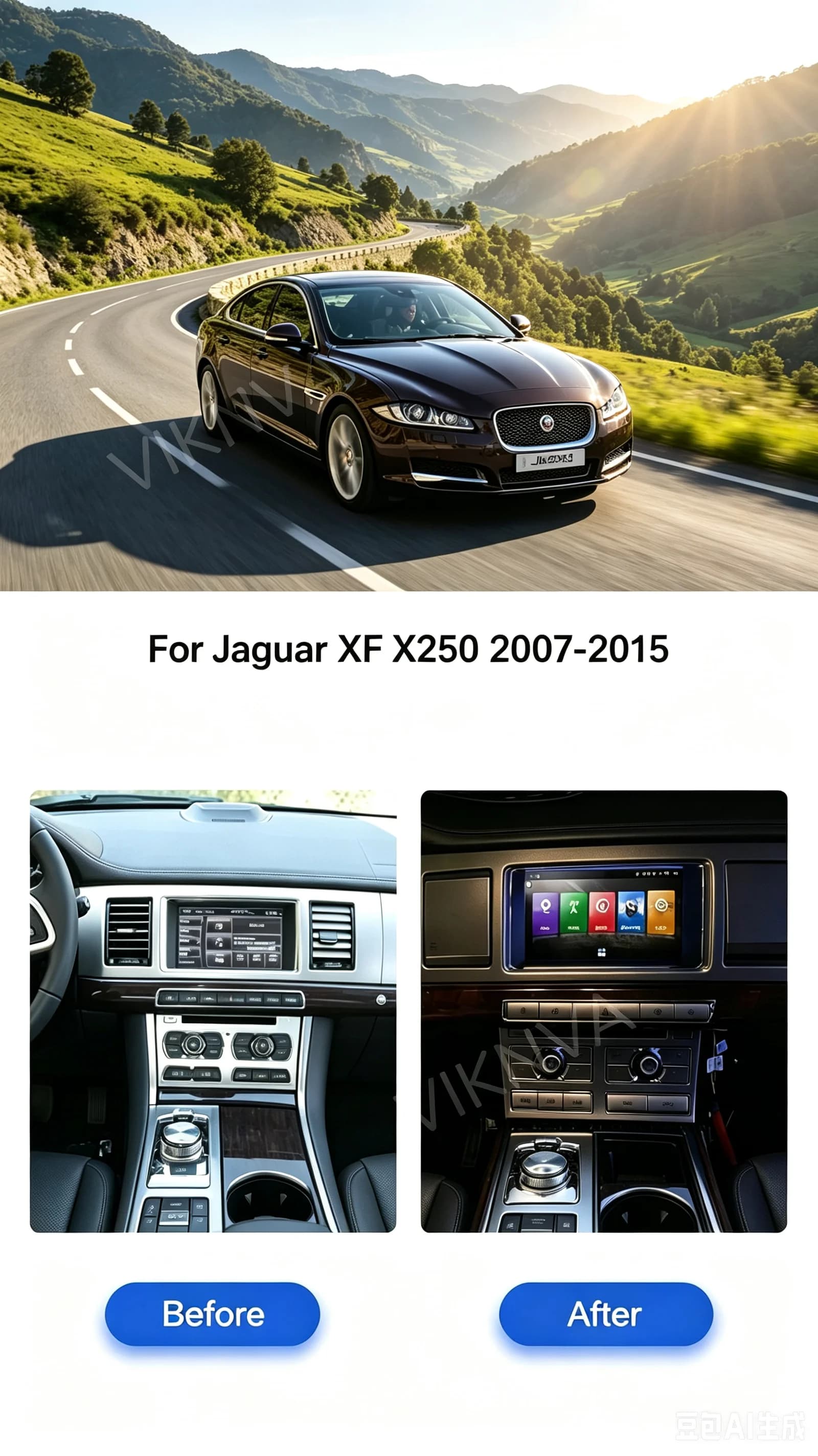 12.3 Inch IPS Touch Screen Android 5G Car Radio For Jaguar XF X250 2007-2015 Wireless Carplay GPS Navigation Bluetooth Multimedi