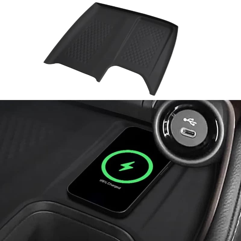 For Toyota Grand Highlander 2024 Silicone Car Wireless Charging Pad Auto Interior Center Console Phone Charger Protective Mat