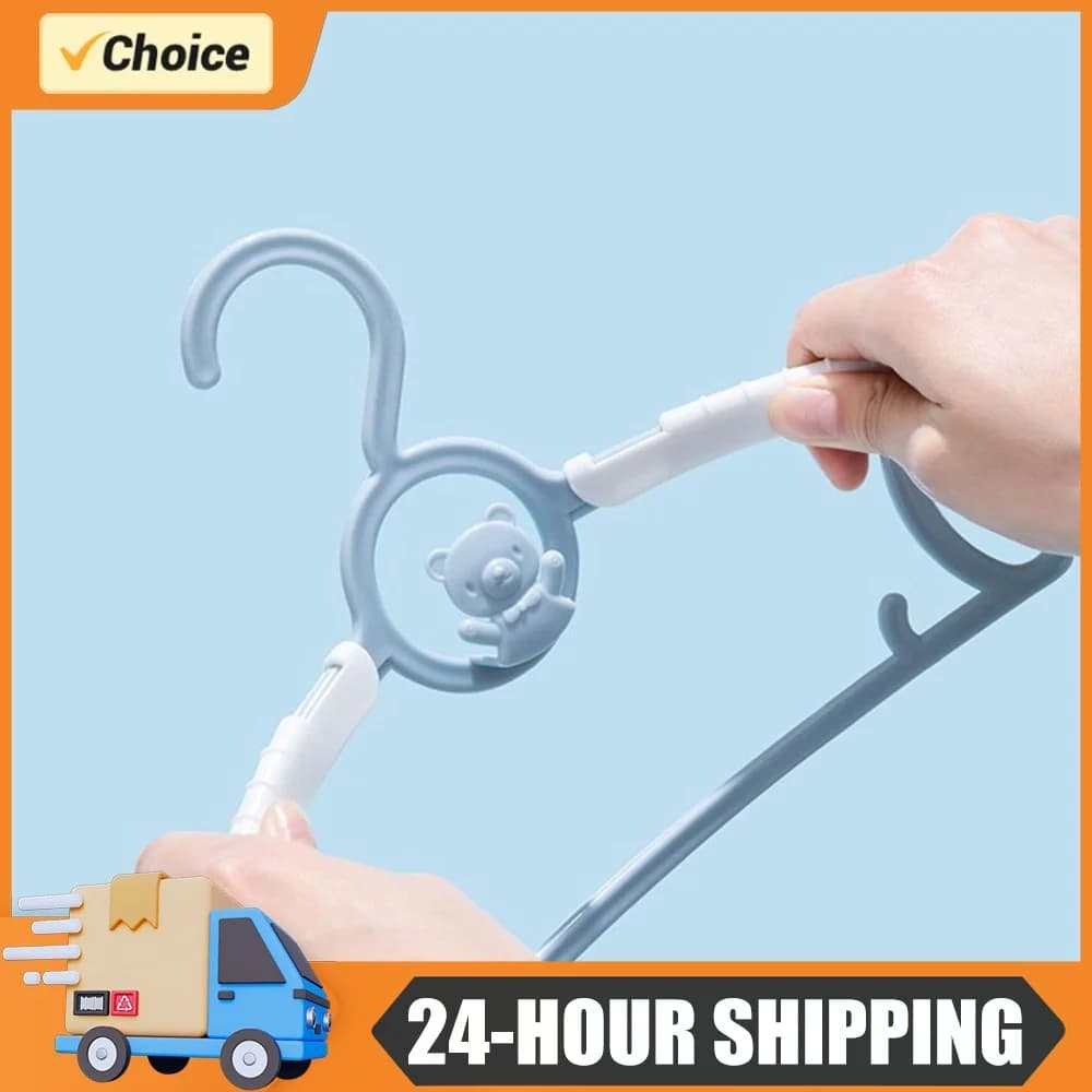10Pcs Extendable Nursery Closet Hanger Space Saving Kids Clothes Hanger for Girl Kids