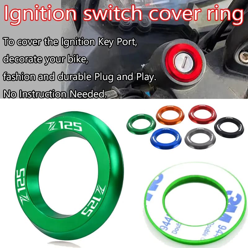 Anello di copertura per interruttore di accensione in alluminio CNC per moto Z125 Ninja 125 2016-2021 2019 2018 - Accessori Z125