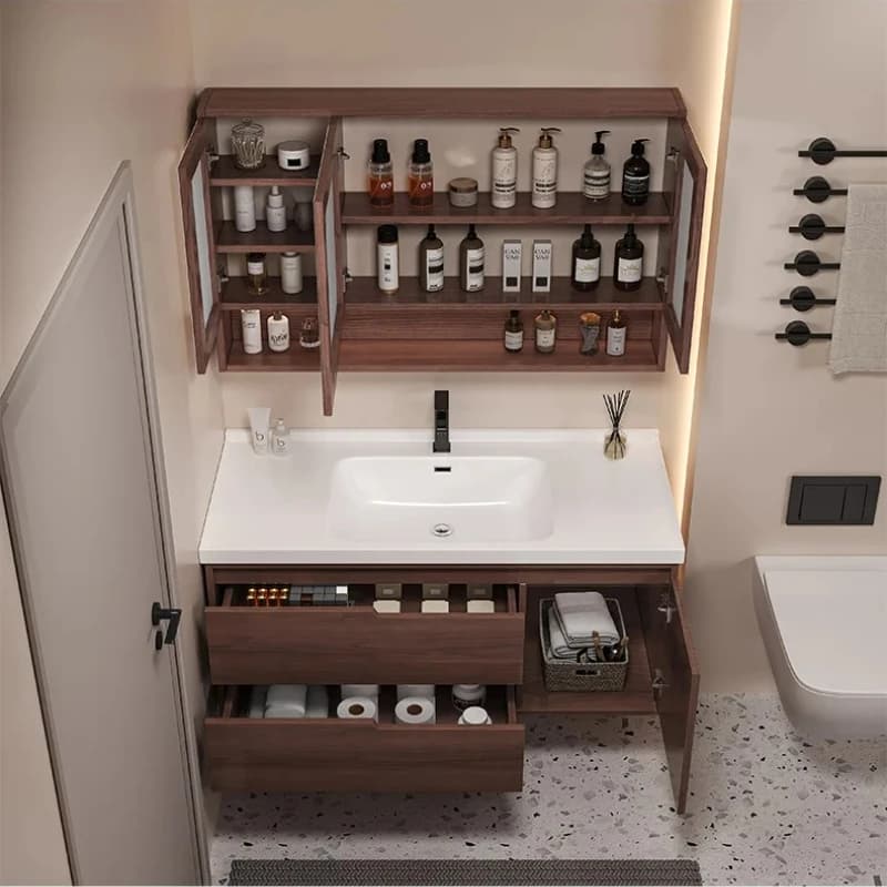 Organizer per bagno Specchio multiuso Portaoggetti per bagno stretto sotto il lavandino Lavabo Multifunzione di lusso Mobili Lavabo Mueble
