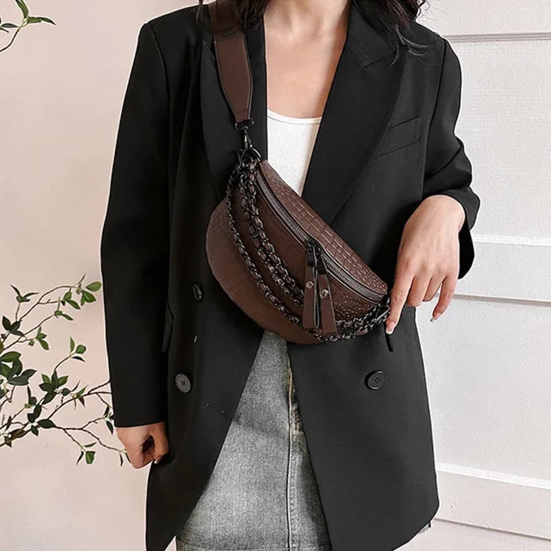 Marsupio alla moda Borsa per telefono Borsa a tracolla da donna estiva Borsa a tracolla in pelle con motivo pietra Borsa a tracolla piccola da viaggio femminile
