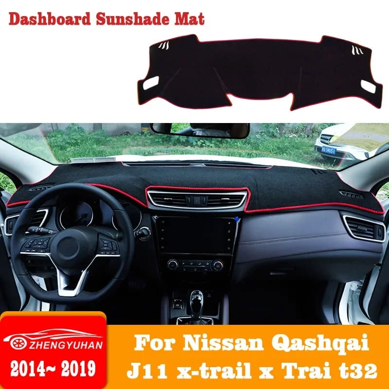 Per Nissan Qashqai J11 2014 ~ 2024 2025 Car Console Tappetino antiscivolo Cruscotto Copertura Parasole Anti-UV Tappeti Pad Accessori interni