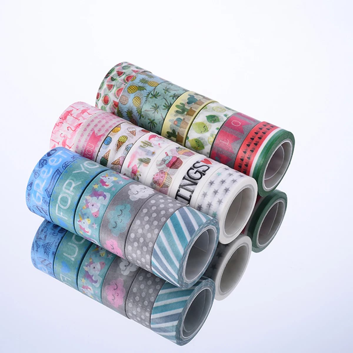 Nastri Washi Kawaii, nastro adesivo fai da te simpatico cartone animato, carta per appunti adesiva a griglia per scrapbooking e journaling