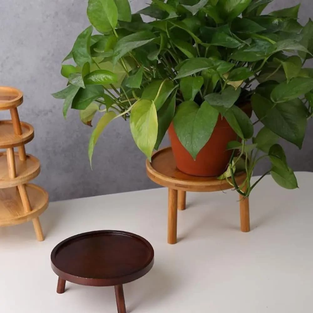 Solid Creative Succulent Flower Vase Holder Home Decor Garden Potted Base Flower Pot Tray Bonsai Holder Plant Stand