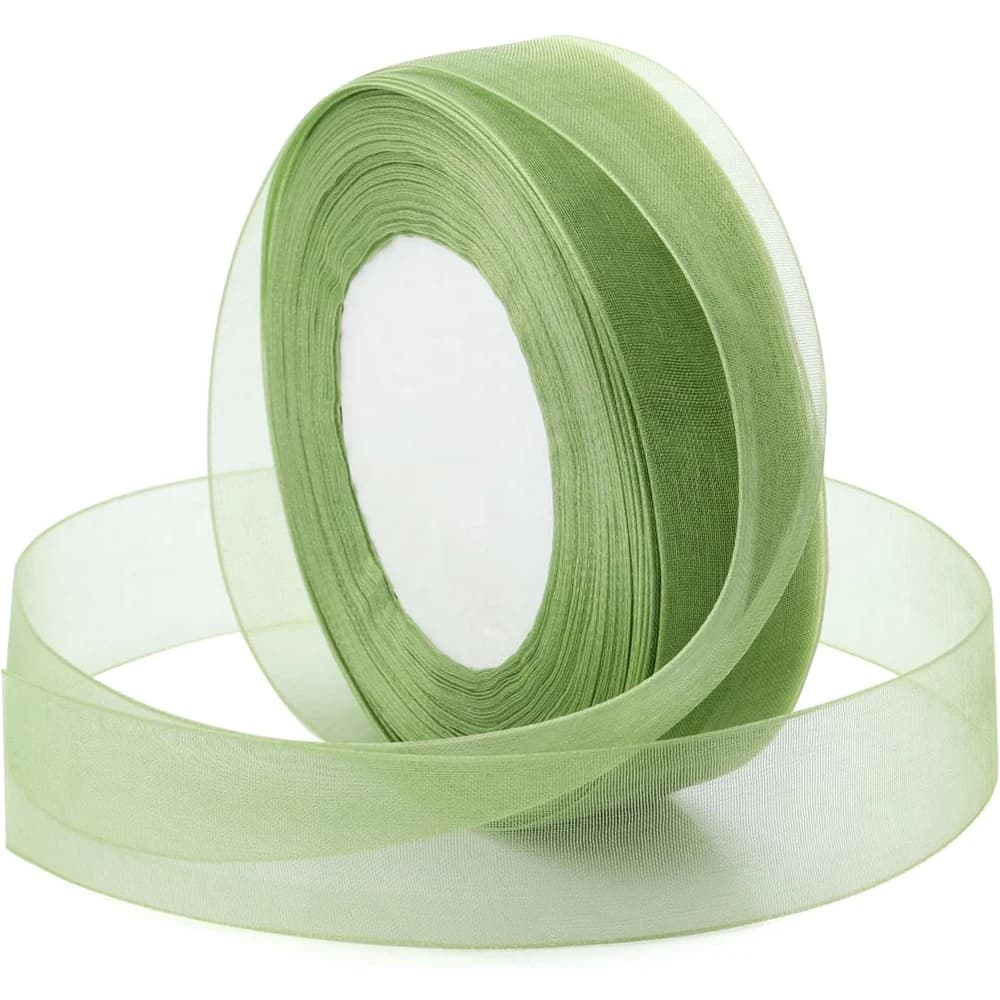 Sage Green Organza Ribbon for Gift Wrapping,Flower Bouquet Perfect Weddings and Birthday Presents,Christmas Bouquets DIY Crafts