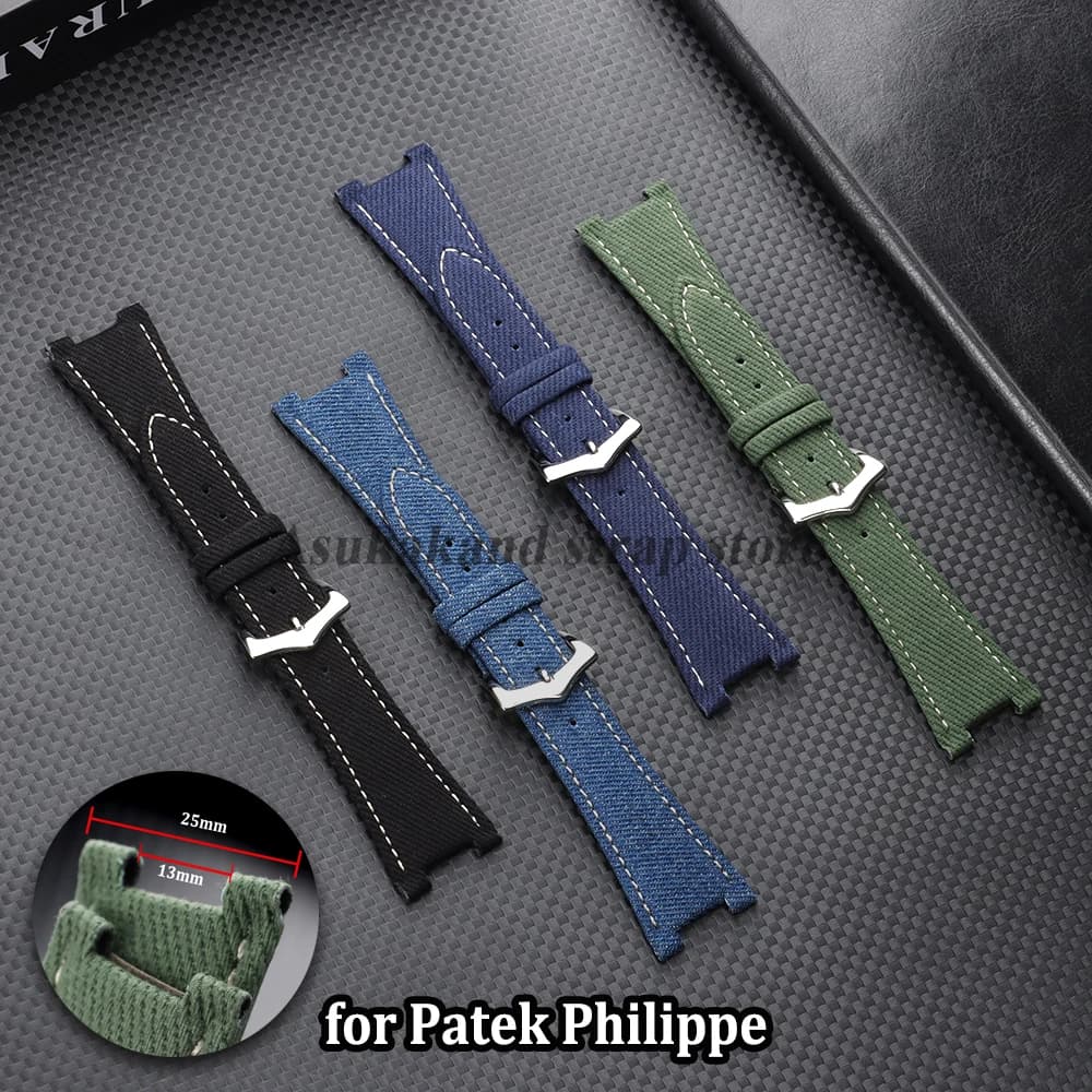 Nylon leather bracelet for Patek Philippe for Nautilus 5711/5712/5726/5980 Concave strap Interface 25*13mm Women's Bracelet