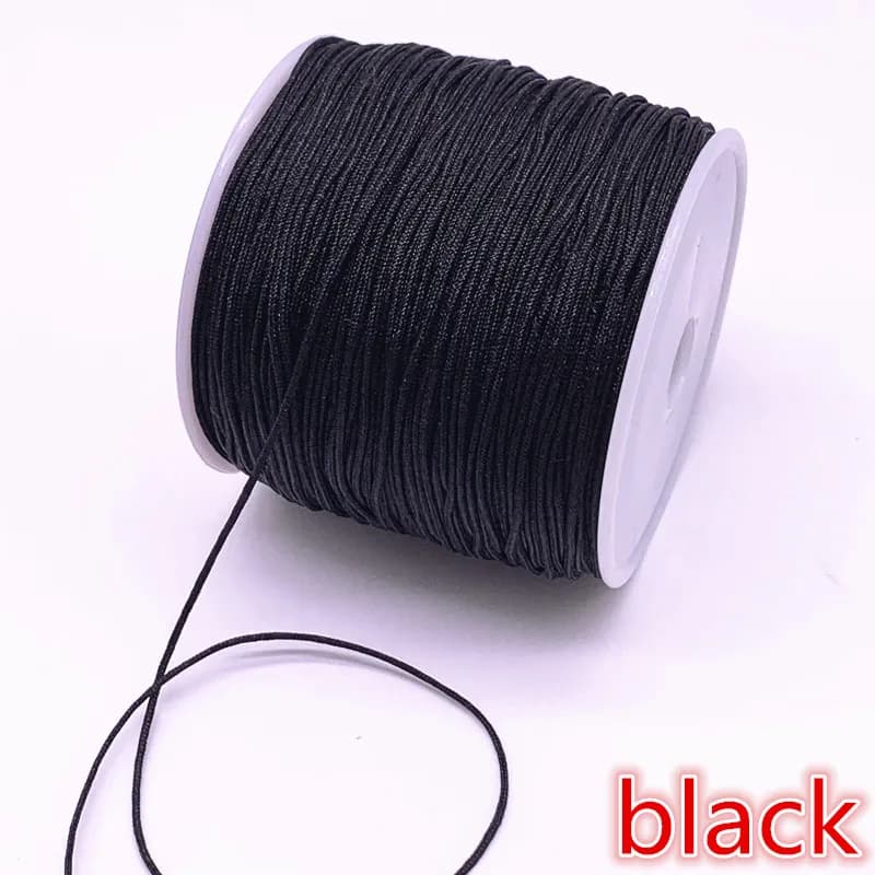 10 Metri/lotto 0.4-1.5mm Cavo di Nylon Nero Filo Nodo Cinese Macrame Cavo Braccialetto Intrecciato Stringa FAI DA TE Nappe Che Borda filo