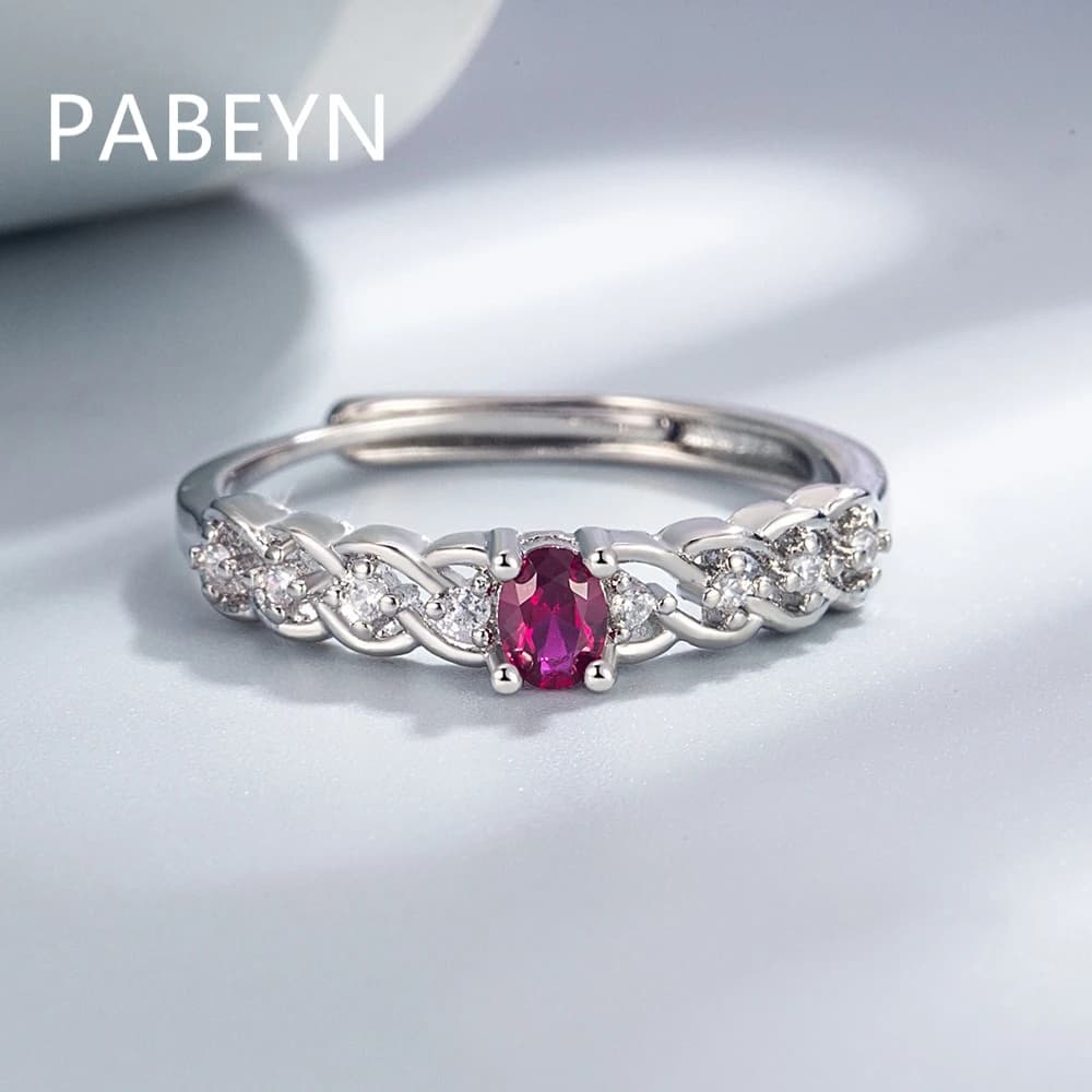 925 Sterling Silver Premium Temperament Microset Purple Zircon Hollow Opening Ring, Adjustable, Birthday Party Anniversary Gift