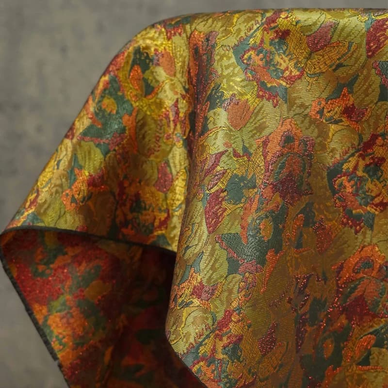 Dunhuang Dream Butterfly Jacquard Gold Metal Wire Fabric for Clothing Designer Apparel Cloth Diy Sewing Material Textile