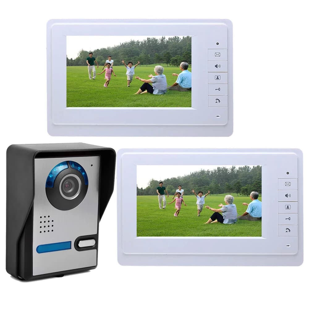 Sistema di Videocitofono Cablato Yobang Security con Monitor da 7 Pollici, Kit con 1~2 Monitor + 1 Telecamera