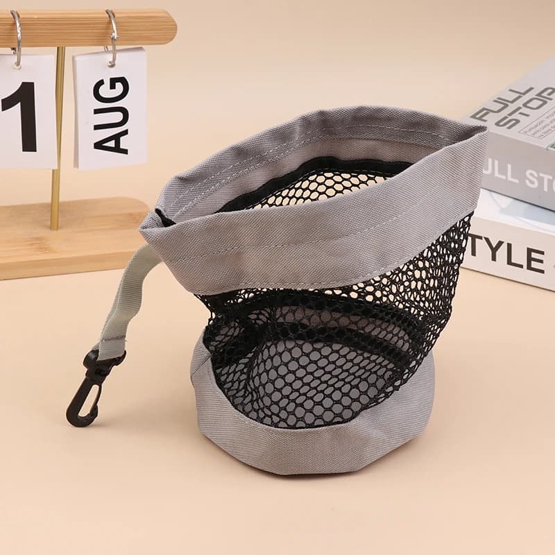 Borsa da golf 1 pezzo con chiusura a coulisse in nylon a rete di alta qualità e clip in plastica da appendere comoda da appendere al sacco da golf