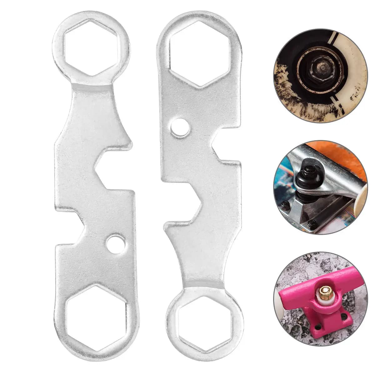 Set di 4 Attrezzi Professionali per Riparazione Skateboard, Chiave Metallica Multifunzione per Skateboard, Pattini a Rotelle e Pattini da Ghiaccio, per Tensionare e Regolare