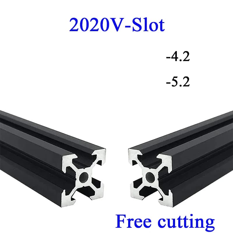 2 pz 2020 V-slot profilo in alluminio estrusioni in alluminio telaio Standard europeo 100-1000mm per macchina per incisione Laser CNC durevole