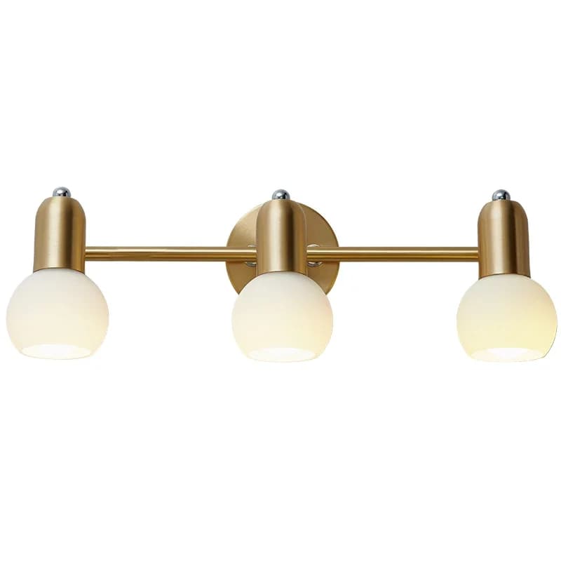 Fari a specchio completamente in rame, bagno per WC, lampada da toeletta