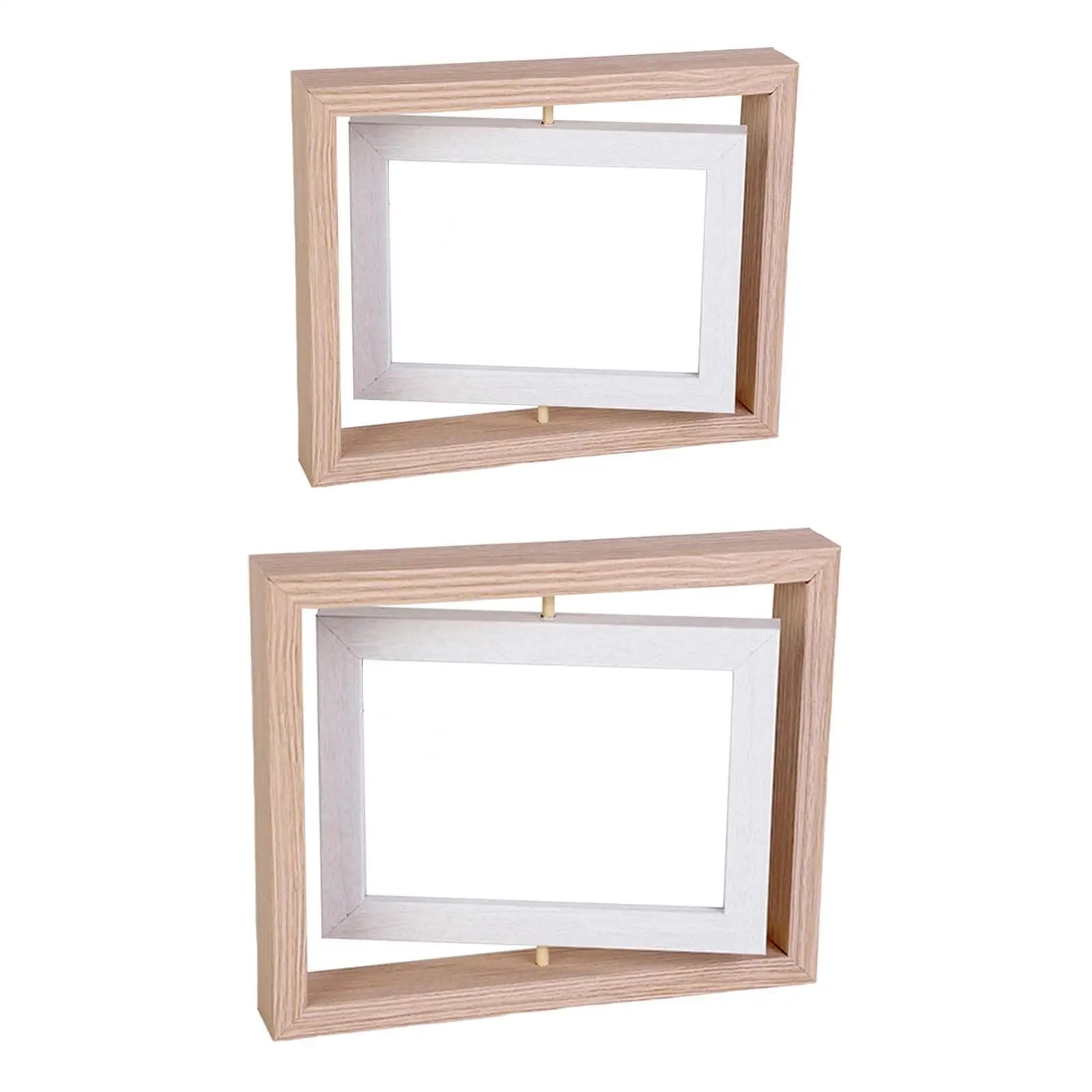 Decorative Rotating Frame DIY Floating Wooden Frame for Weddings Desktop Baby Birthdays Daughter of Saint Valentine