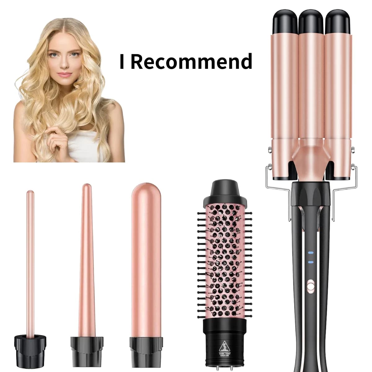 Bigodino per capelli 5 in 1 ferro arricciacapelli professionale piastra per capelli strumento per lo styling per asciugacapelli professionale per uso domestico