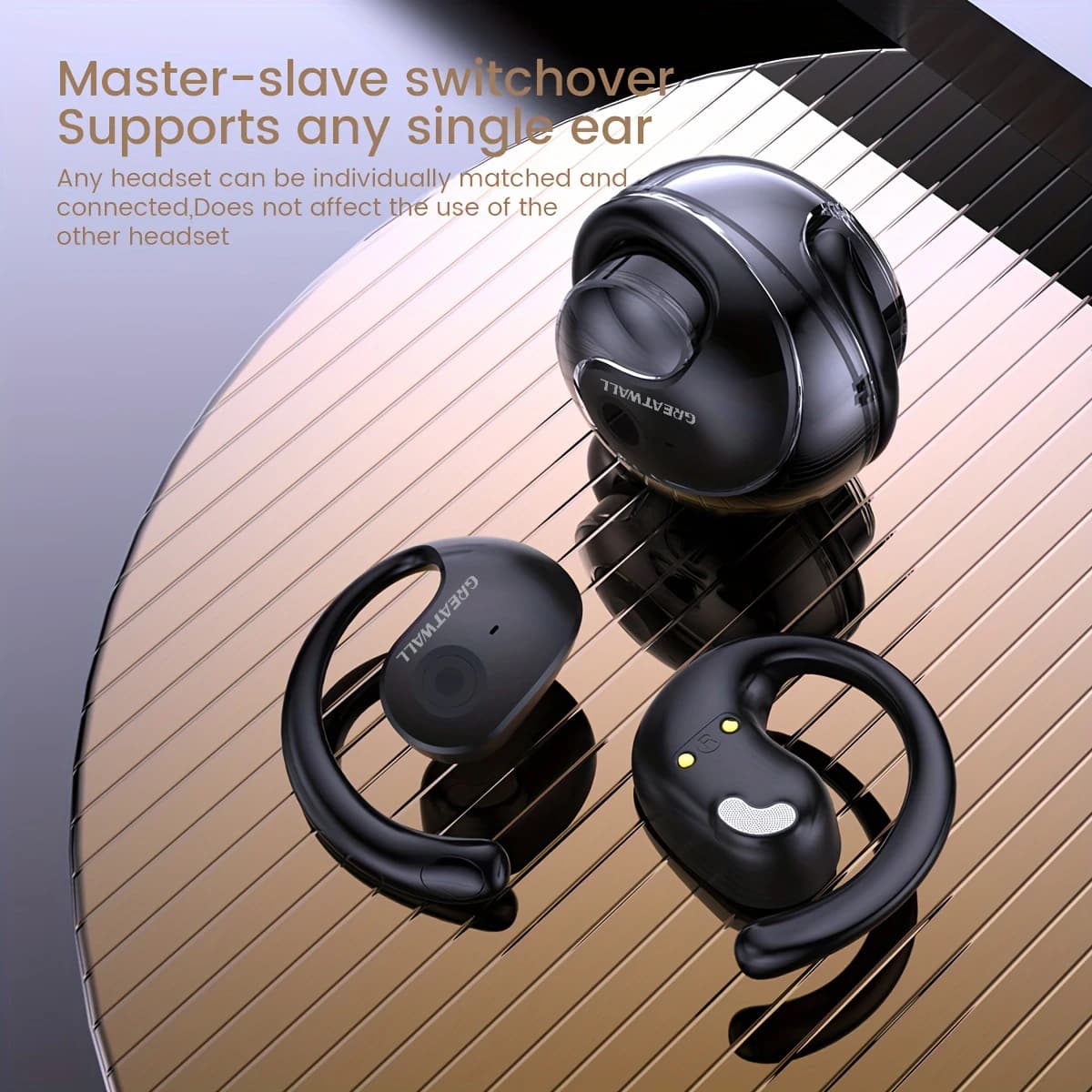GREATWALL OWS Bluetooth 5.4 Sports Wireless Headphones Noise reduction call HD with earphone hook microphone Q10