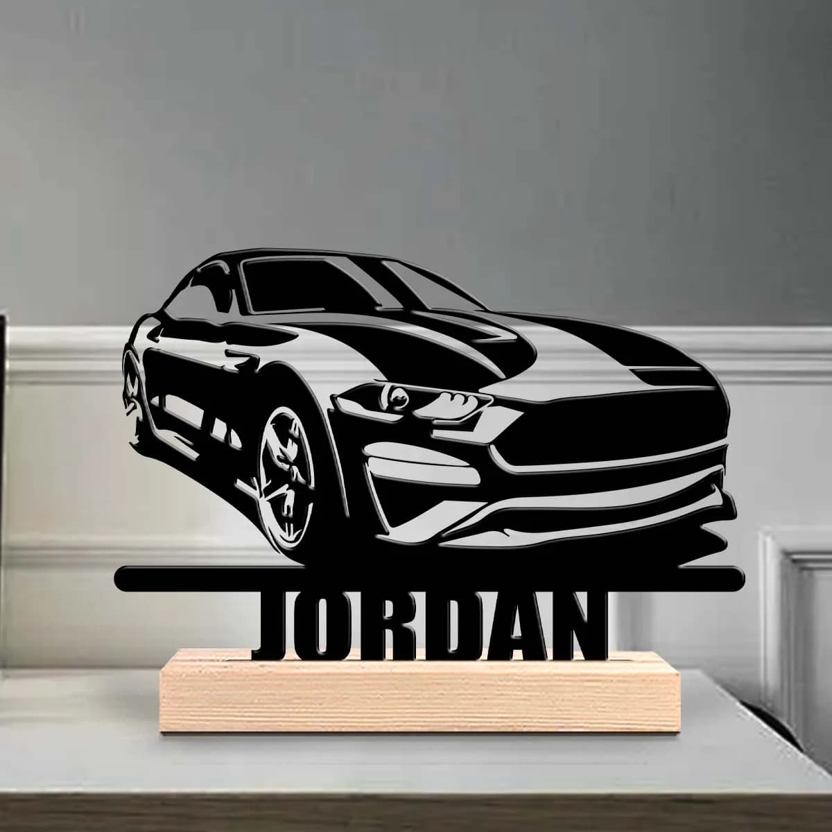 1pc Personalized Metal Artwork Customizable Name Equipped with A Wooden Base Unique Desktop Decoration Custom Gifts