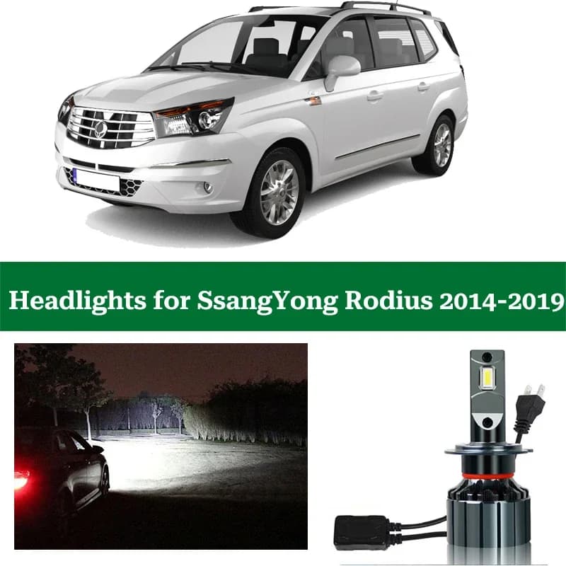 Auto Faro Lampadina Per Il 2014 2015 2016 2017 2018 2019 SsangYong Rodius HA CONDOTTO LA Luce Del Faro di Illuminazione Basso Fascio Alto Lampada Anteriore luce