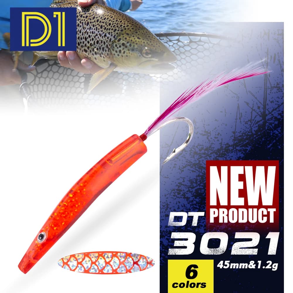D1 Surf Fishing riches 6 pcs/box Fishing baits Train Plastic bait Dura 45mm/1.2g Rounding Bluefish Equipment