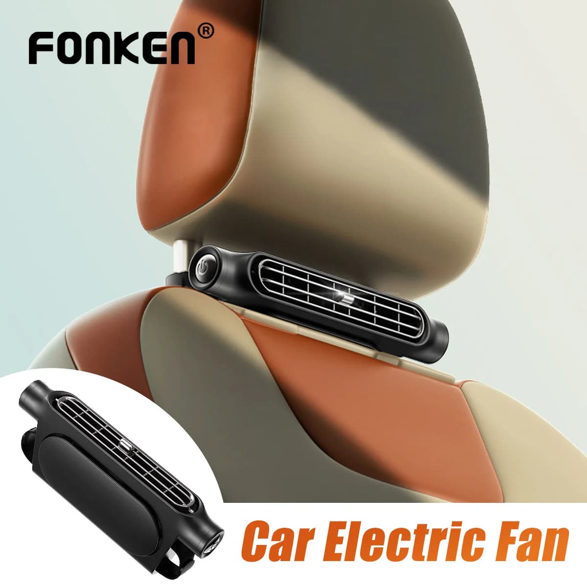 Portable Car Seat Cooling Fan Car Rear Backrest Electric Fan USB Power Supply Fan Air Conditioner Car Interior Accessories