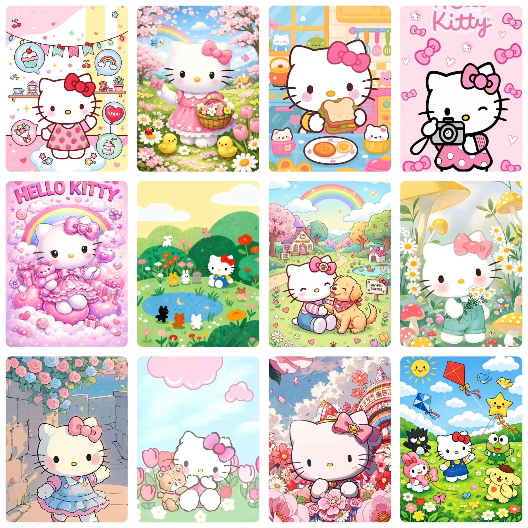 Oil Painting By Numbers Kits Hello Kitty Paintings DIY Acrylic Paint By Numbers for Adults Home Decor