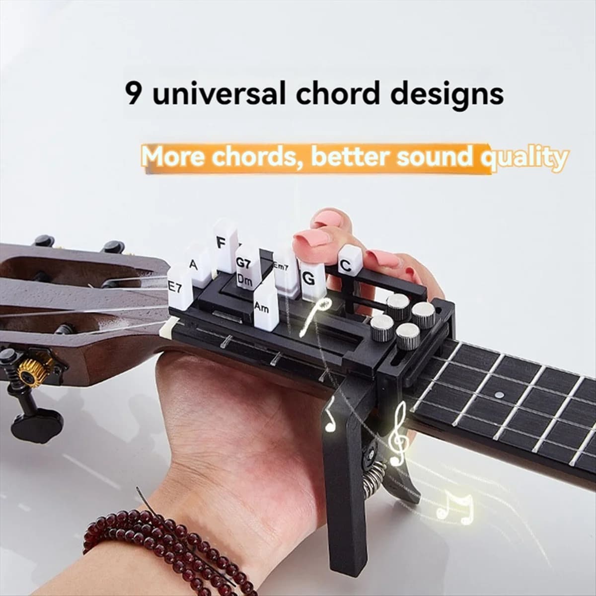 【Price Drop】 Strumento di ausilio per l'apprendimento della chitarra Pressa per accordi per chitarra Allenatore di accordi per ukulele Sistema di apprendimento delle accordi per chitarra per principianti di chitarra