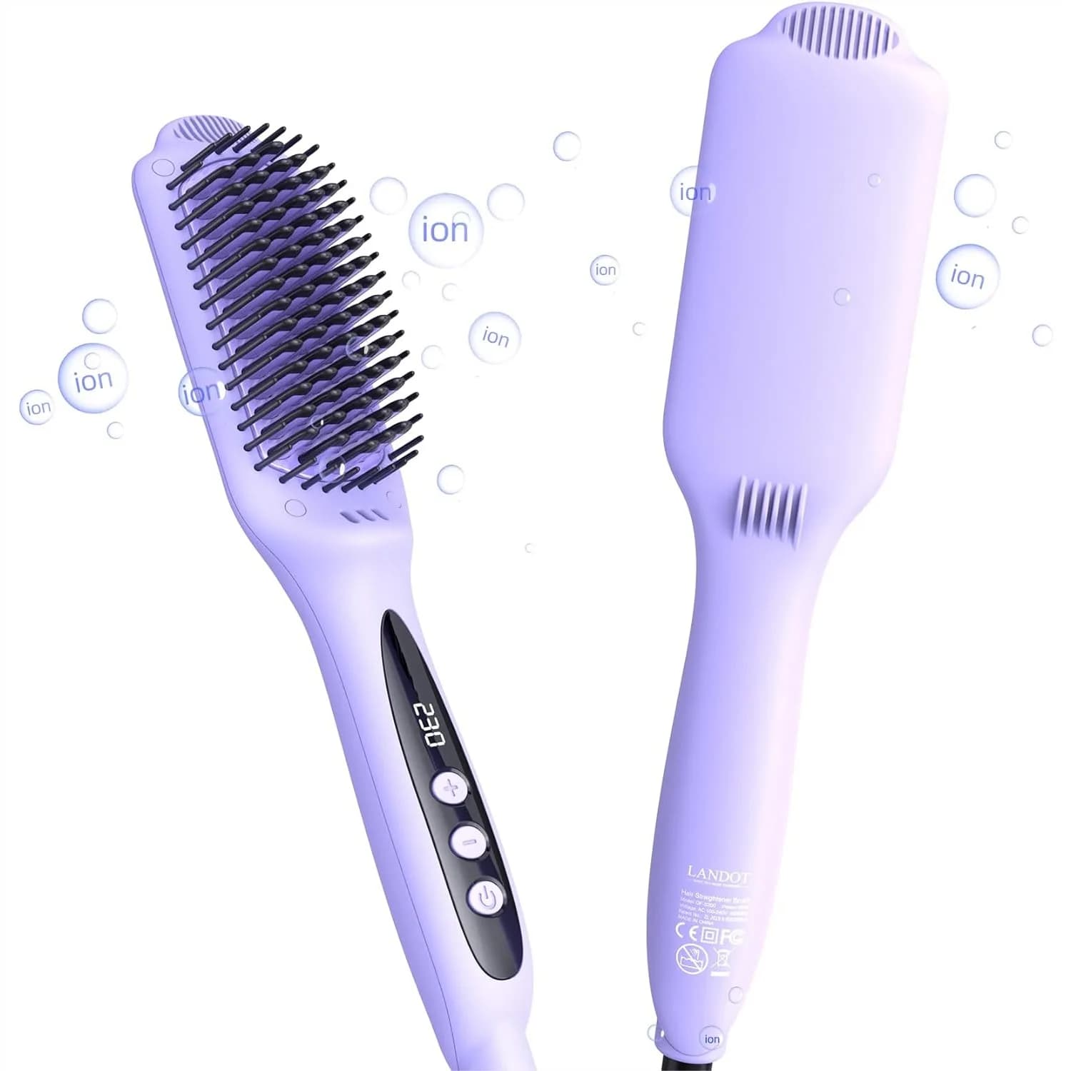 Spazzola Lisciante per Capelli Luminosi - Piastra Ionica in Ceramica, Riduce il Crespo e Nutre, con Setole al Cheratina e Olio di Argan