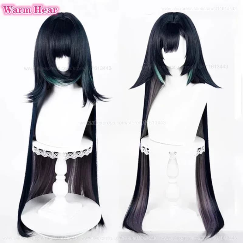 Gioco Lan Yan Sintetico Lungo 101 cm Colori Misti Dritto Cosplay Anime Capelli Resistenti Al Calore Parrucche Del Partito di Halloween + Protezione Della Parrucca