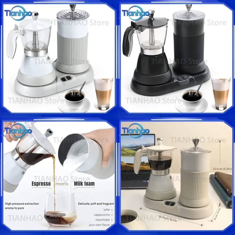 Coffee Bundle for Perfect Coffee Machine 2 in 1 Espresso Coffee Maker with Milk Frother