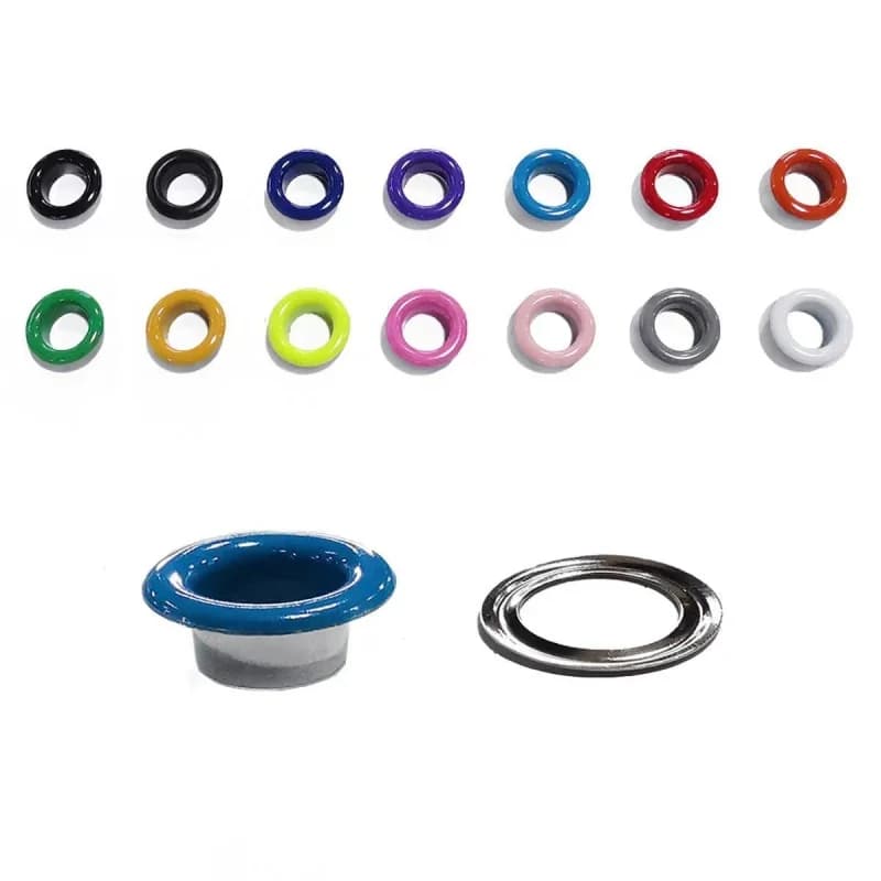 320 pezzi di occhielli misti in acciaio inossidabile da 4 mm con rondelle, facili da installare, per scarpe, borse, teloni, riparazione della pelle, rivetti