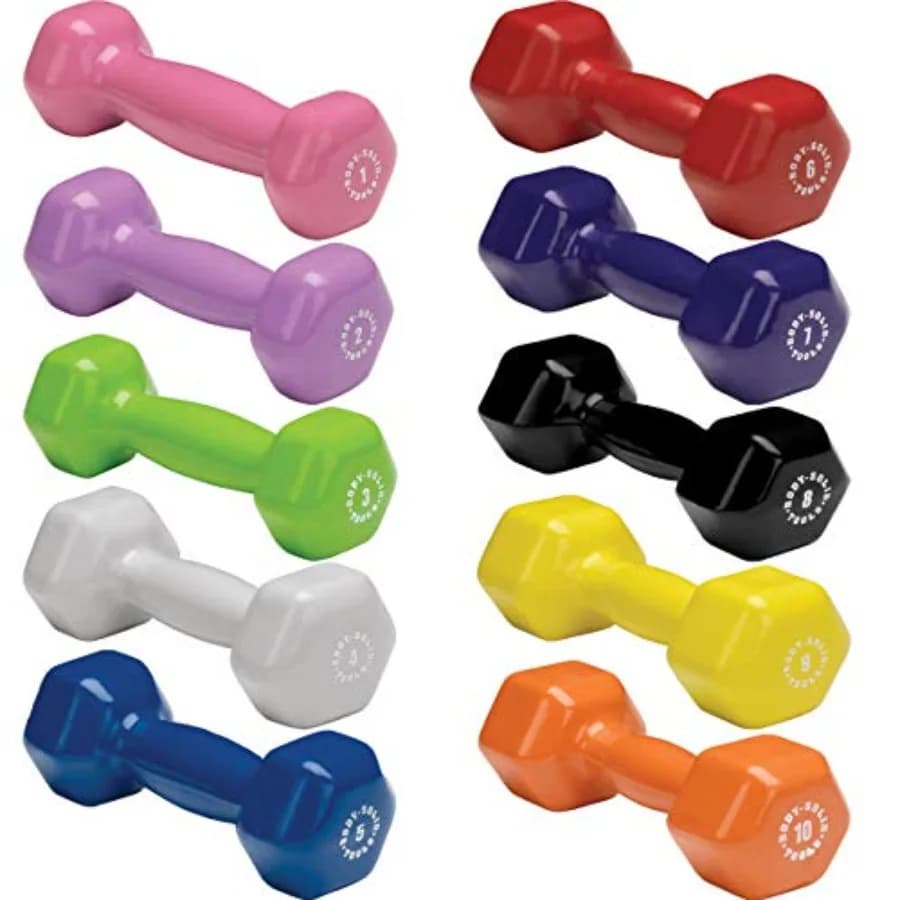 Set di Pesi in Vinile BSTVDS110 per Allenamento Aerobico, Pilates e Fisioterapia, Pesi da Mano per Donne