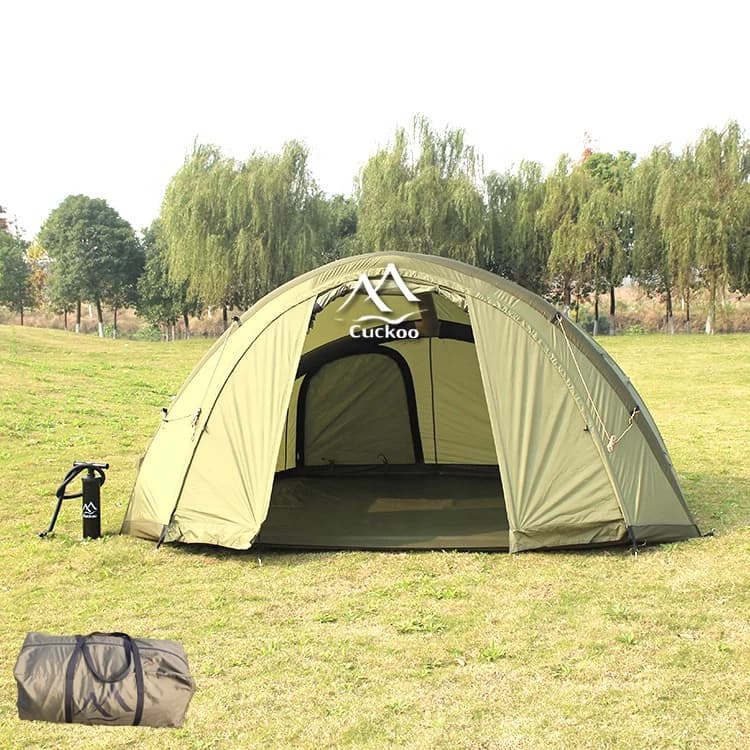 Prezzo di fabbrica Tenda ad aria Zanzara OEM 2 persone Tenda da campeggio Glamping calda Tenda da pesca gonfiabile per carpa impermeabile Bivvy Shelter