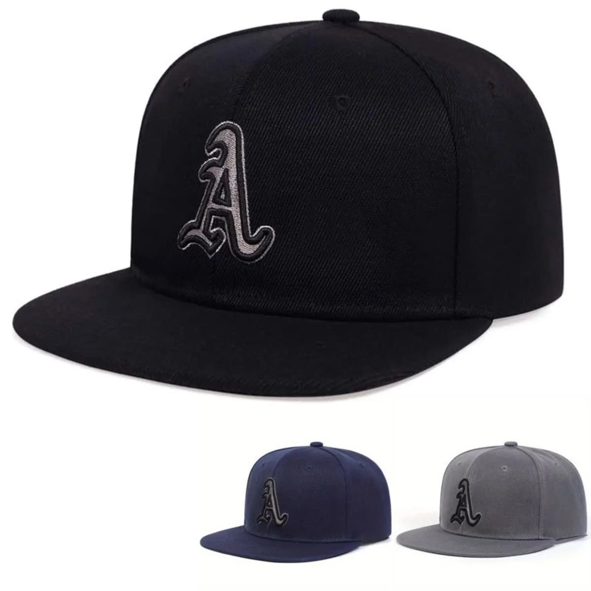 Adjustable Gothic Letter A Embroidered Hip Hop Hat Baseball Cap Trucker Hat for Casual Outdoor Use, Unisex Sun Protection