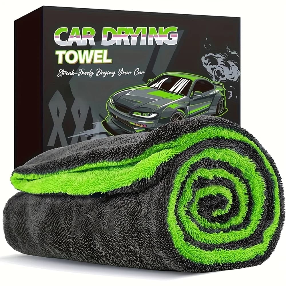 High Absorbency - Dual-Sided Microfiber Car Drying Towel | 1400GSM Size 15.75"x23.62" - Twisting Yarn Technology, Scratch-Free,