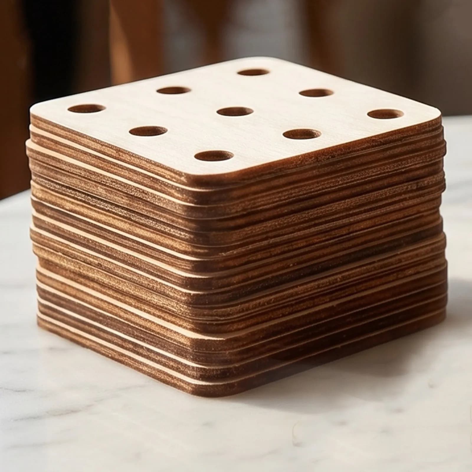 Tablet Weaving Cards 48Pcs Wooden 9 Hole Loom Boards for Beginners DIY Crafts and Home Weaving Projects