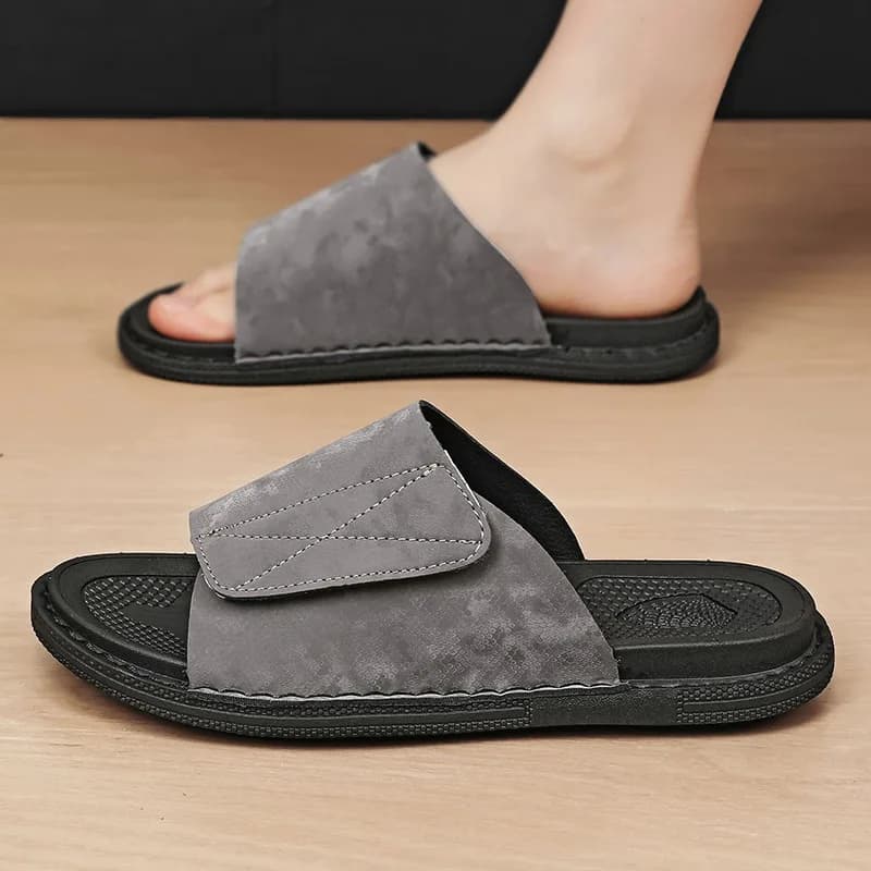 Men's Summer One Strap Casual Slippers, All Match Soft Bottom Non Slip Male Footwear For Daily Use