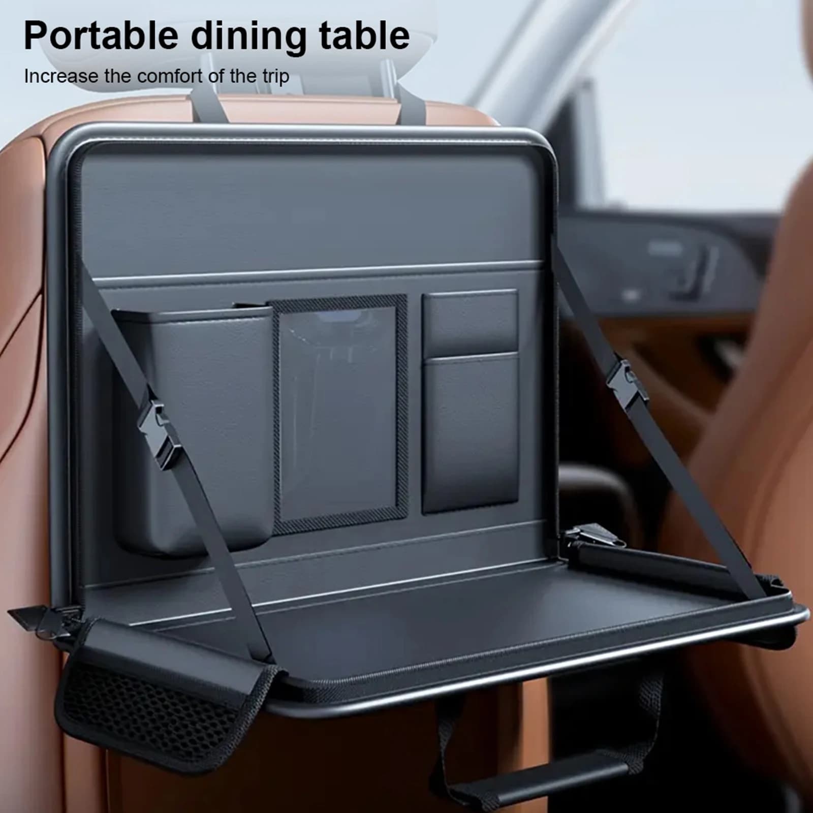 Organizer per Sedile Posteriore Auto, Supporto Pieghevole per Tablet e Laptop, Salva Spazio Interno, Scrivania per Auto per Sedili Anteriori e Posteriori